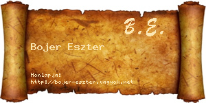 Bojer Eszter névjegykártya